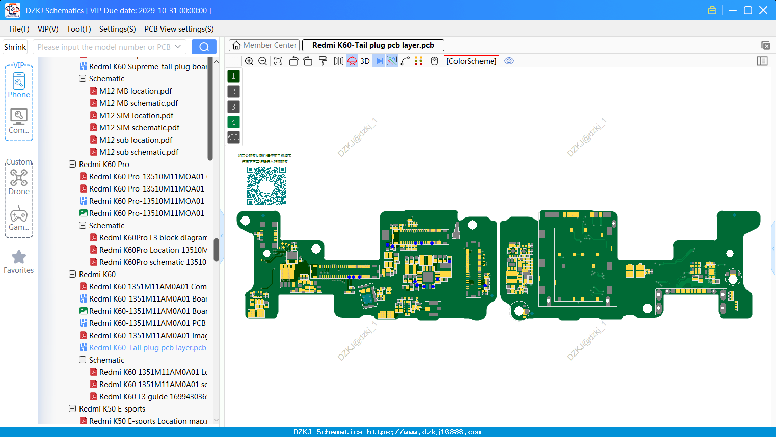 Redmi K60-Tail Plug Pcb Layer